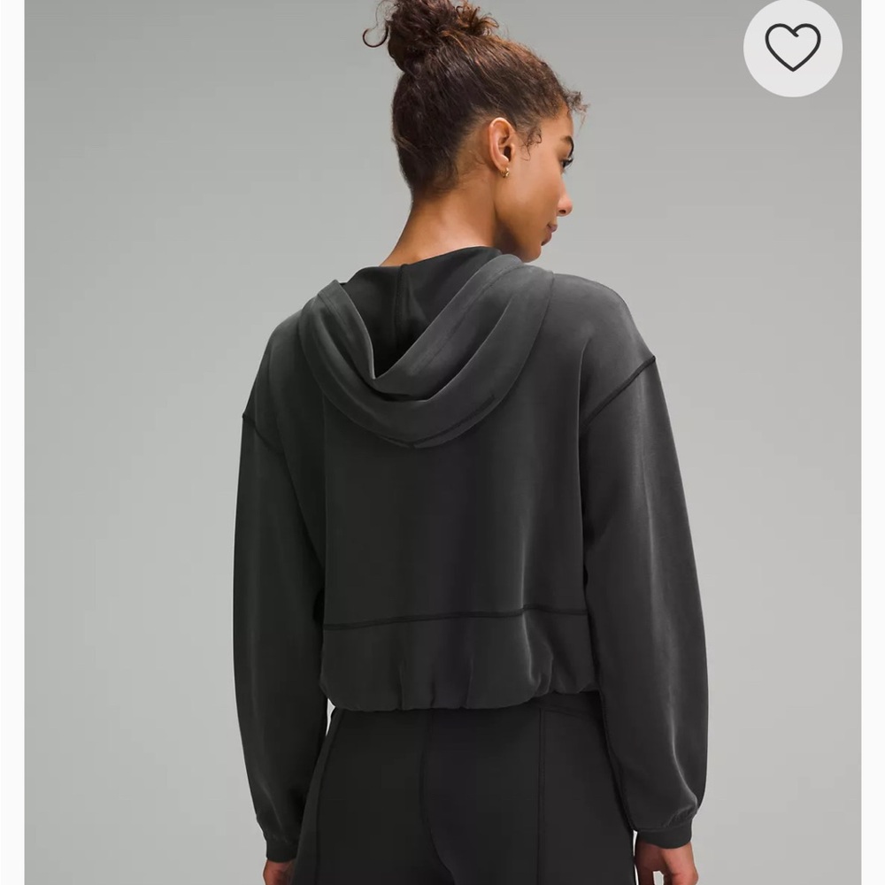 Lululemon Softstream Full Zip Black Cropped Hoodie 8 - Picture 2 of 4
